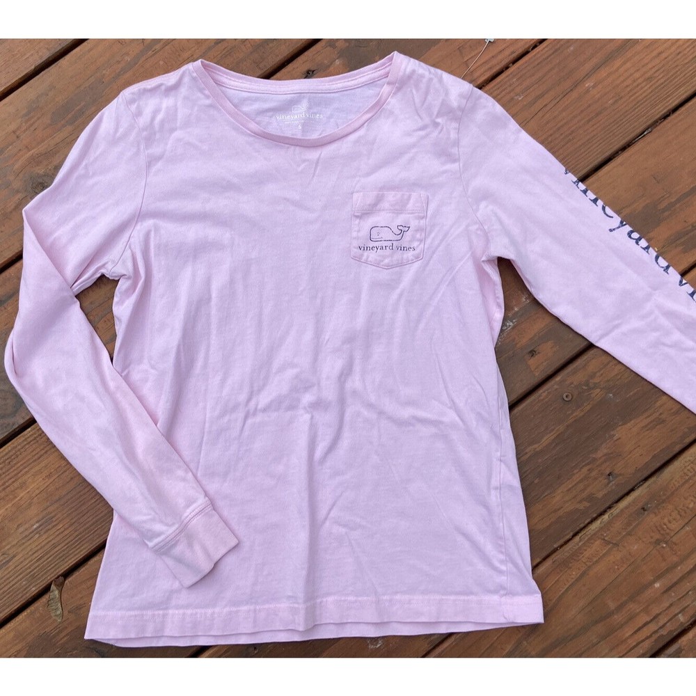 Vineyard Vines LS Pink 100% Cotton T-shirt Size Small NICE